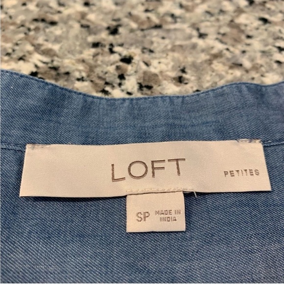 LOFT Top SP Ruffle Blue - Picture 3 of 5